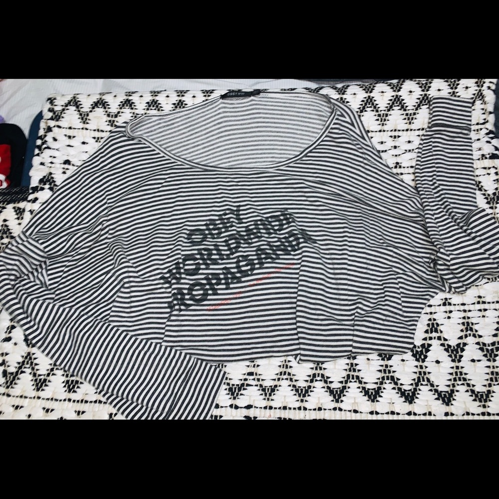 Obey long sleeve off the shoulder top
